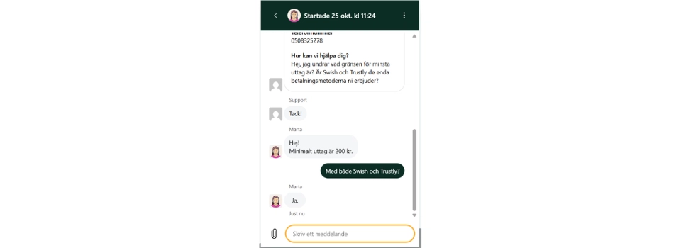 Körba Casino support